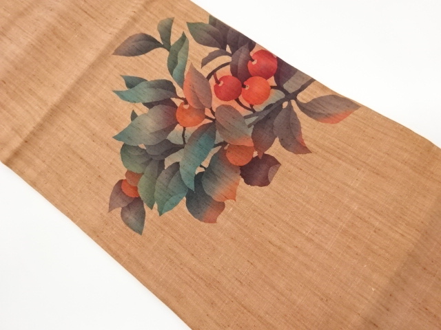 JAPANESE NAGOYA OBI / TSUMUGI / LEAVES